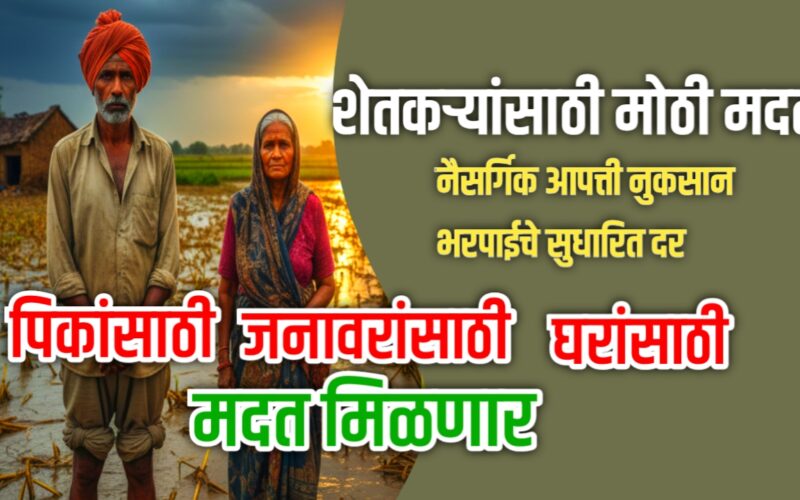 शेतकऱ्यांसाठी मोठी मदत: नैसर्गिक आपत्तीच्या नुकसान भरपाईचे सुधारित दर!